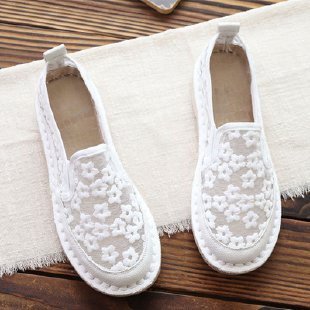 Fairy-style Lace Breathable Floral Fisherman Shoes For Women