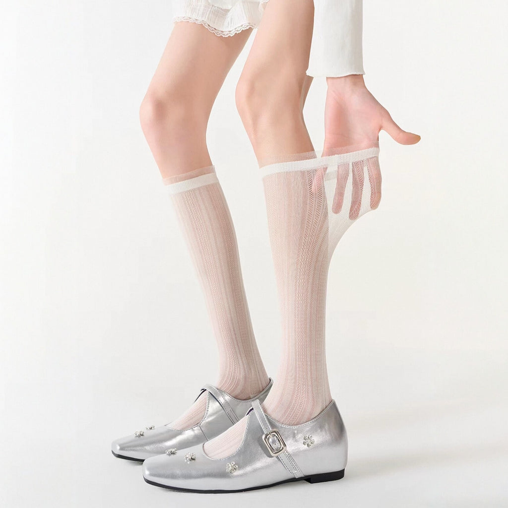 Ballet Style Calf Socks For Children In Spring And Summer, Thin, Breathable, Boneless Stacking Socks