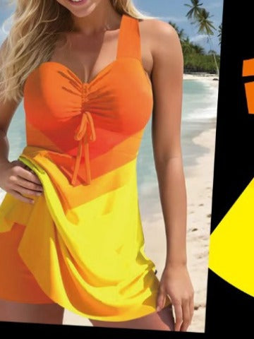 Plus Size Quick-drying Women's Split Skirt Bikini Swimsuit