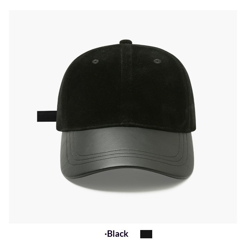 AutumnWinter Casual All-Match Retro Suede Patchwork High-End Baseball Cap For Women