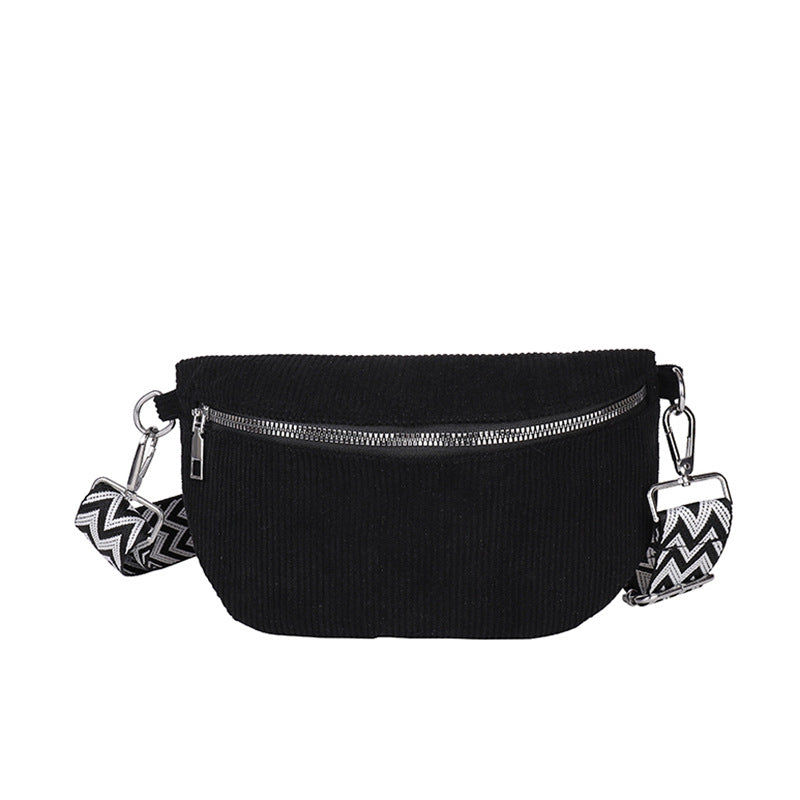 Womens Fashionable Large-Capacity Canvas Corduroy Crossbody Bag