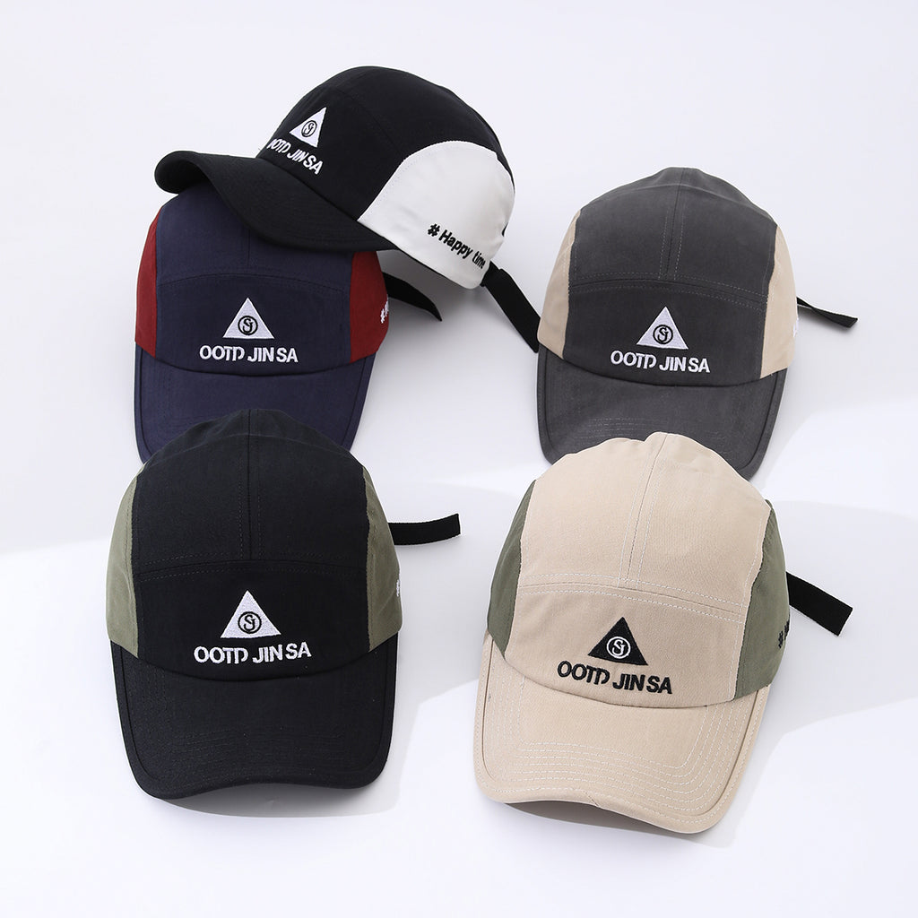 Women's  Embroidered Letter Triangle Pattern Adjustable Soft Cap With Simple And Versatile Style Baseball Cap Suitable For Outdoor Sun Protection And Hiking Outings