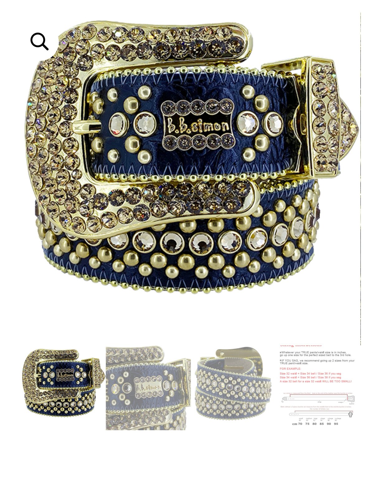 New Rhinestone Belt With Top-grain Leather Unisex