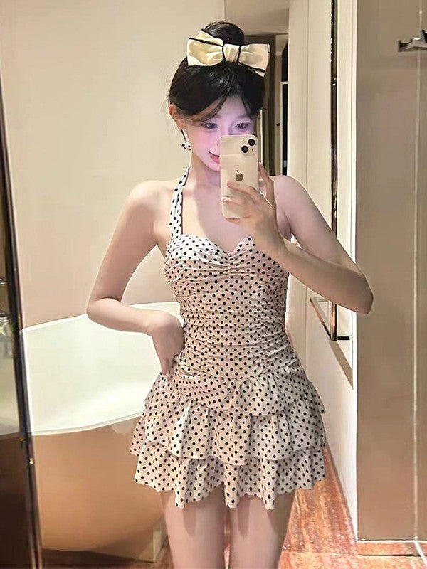 Women's Retro Polka-Dot One-Piece Swimsuit