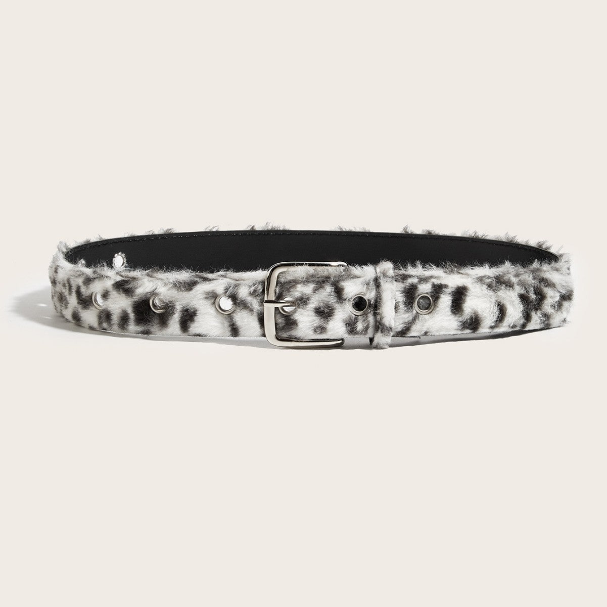 Western Womens Leopard-Print Plush Belt Subculture