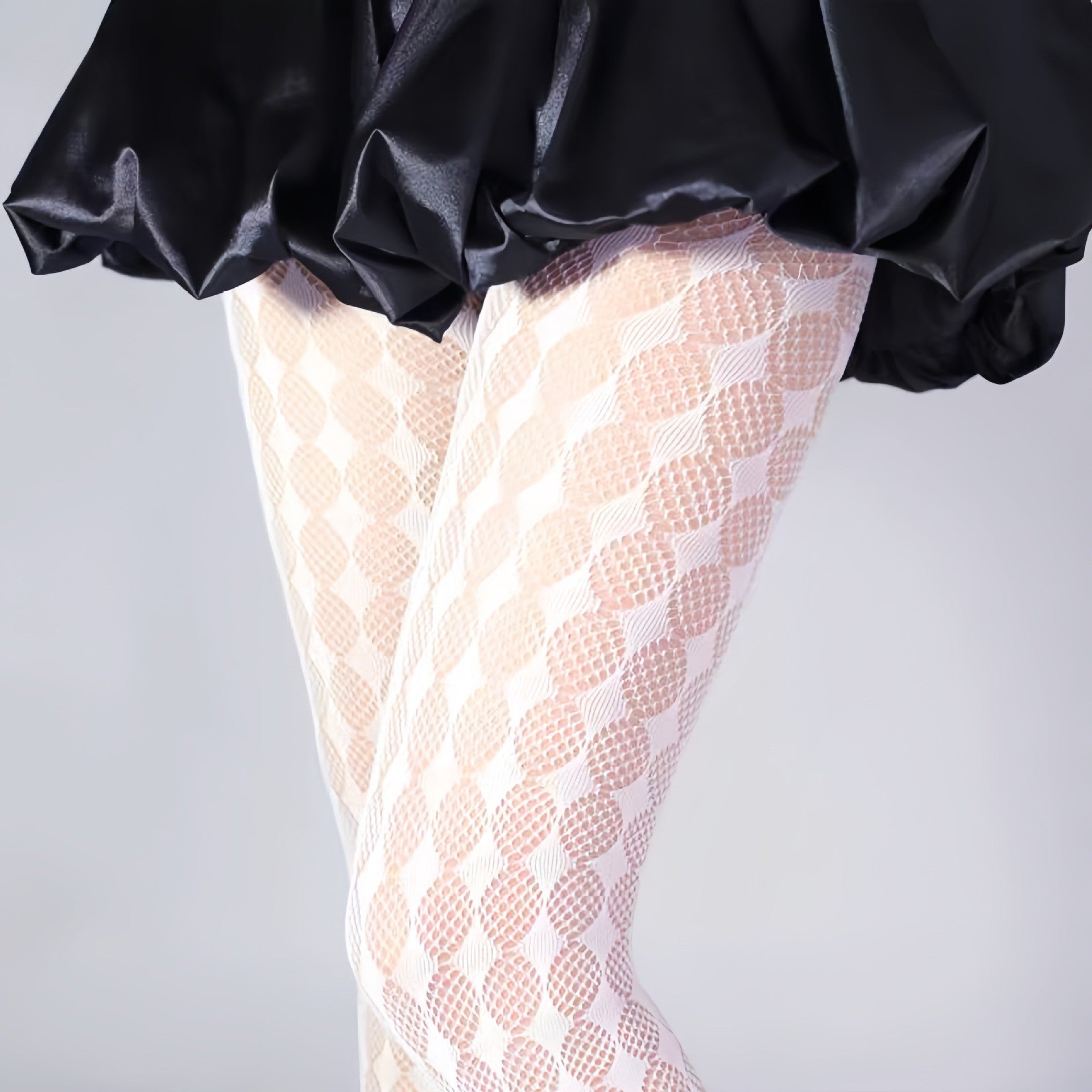 Hollow Out Diamond Grid One-piece Bottom Socks For Women, Breathable And Thin, Slimming And Tight Fitting, Ankle Length Pantyhose