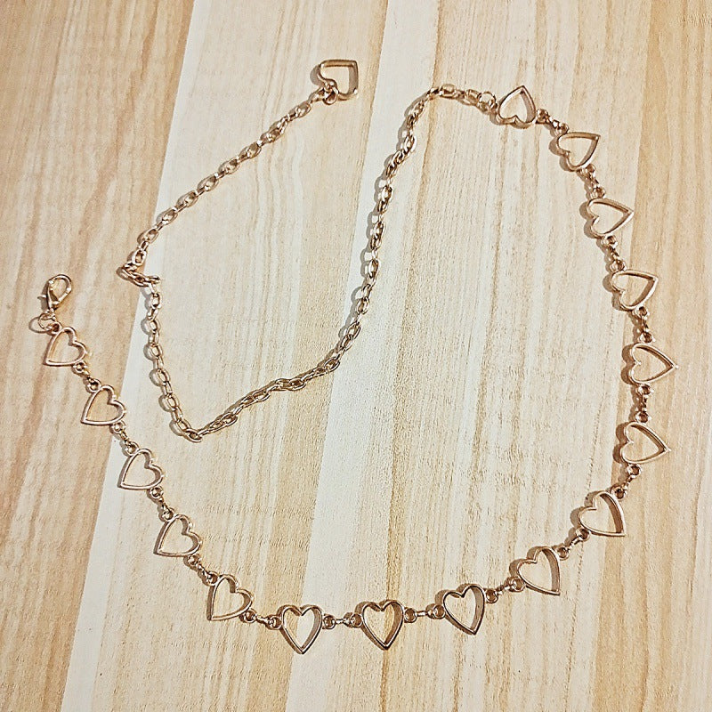 Retro Metal Hollow Waist Chain For Women, Versatile And Stylish