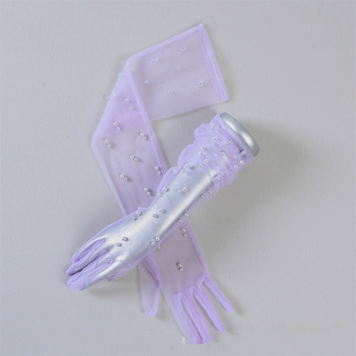 Summer Thin Bridal Pearl Mesh Gloves