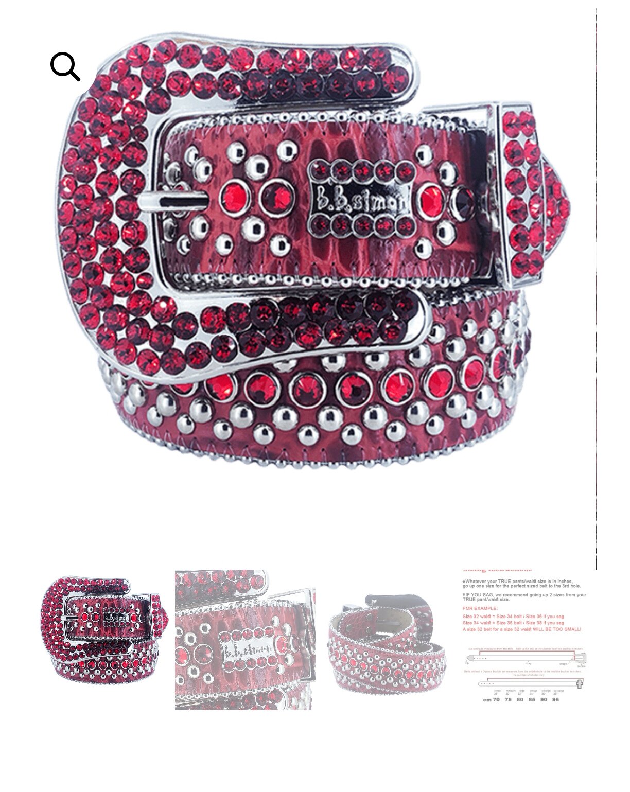New Rhinestone Belt With Top-grain Leather Unisex