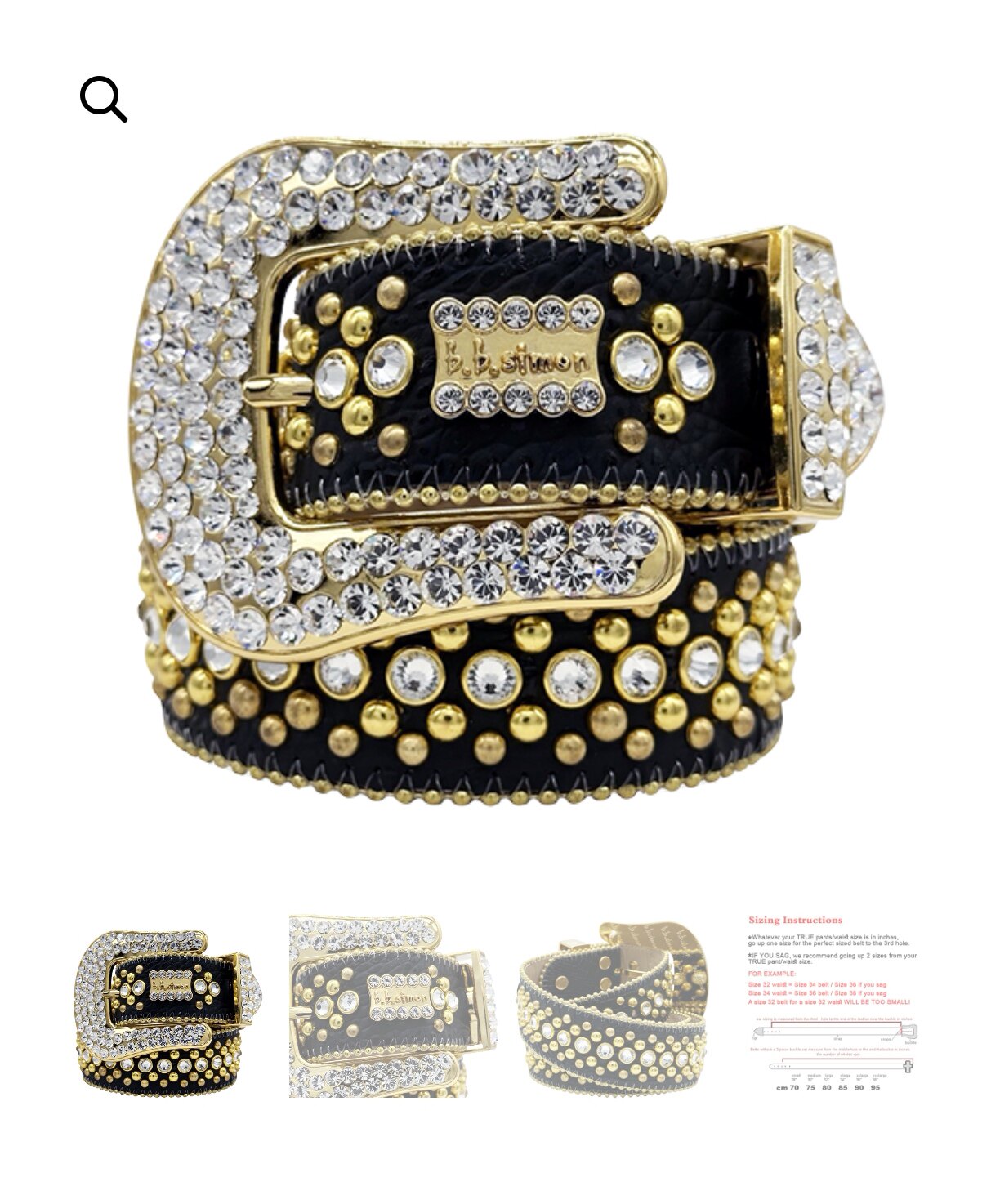 New Rhinestone Belt With Top-grain Leather Unisex