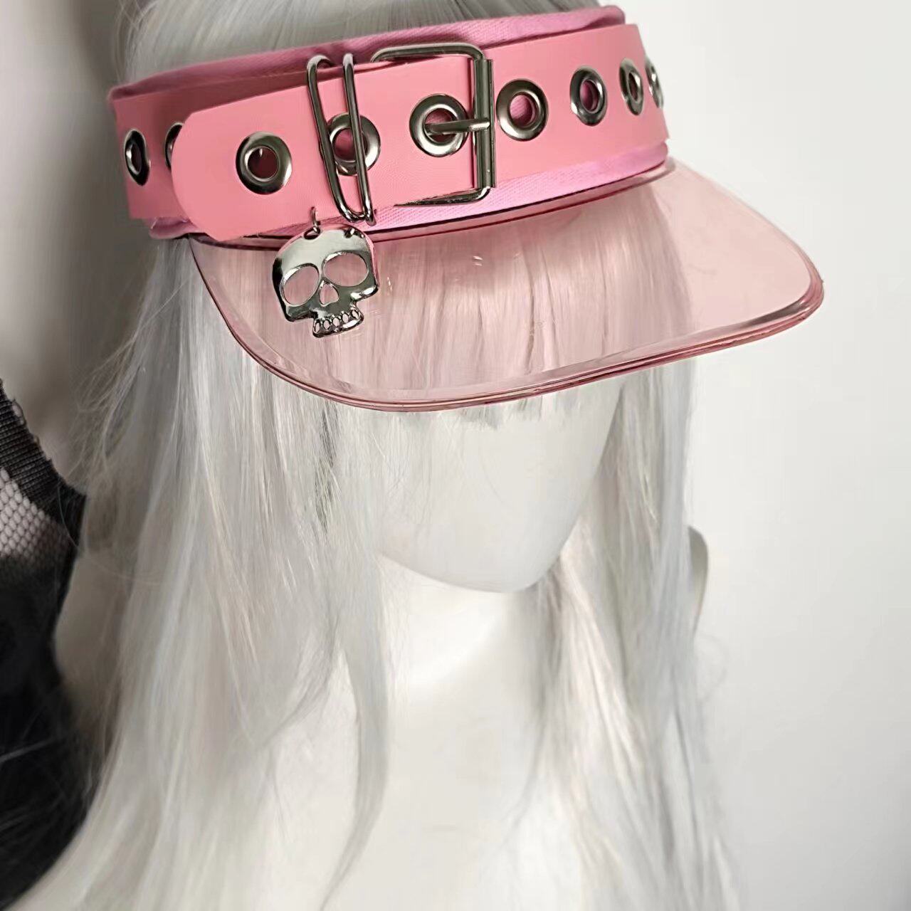 Niche Topless Sun Hat With Stylish Leather Buckle And Jelly-Like Brim Empty-Top Cap