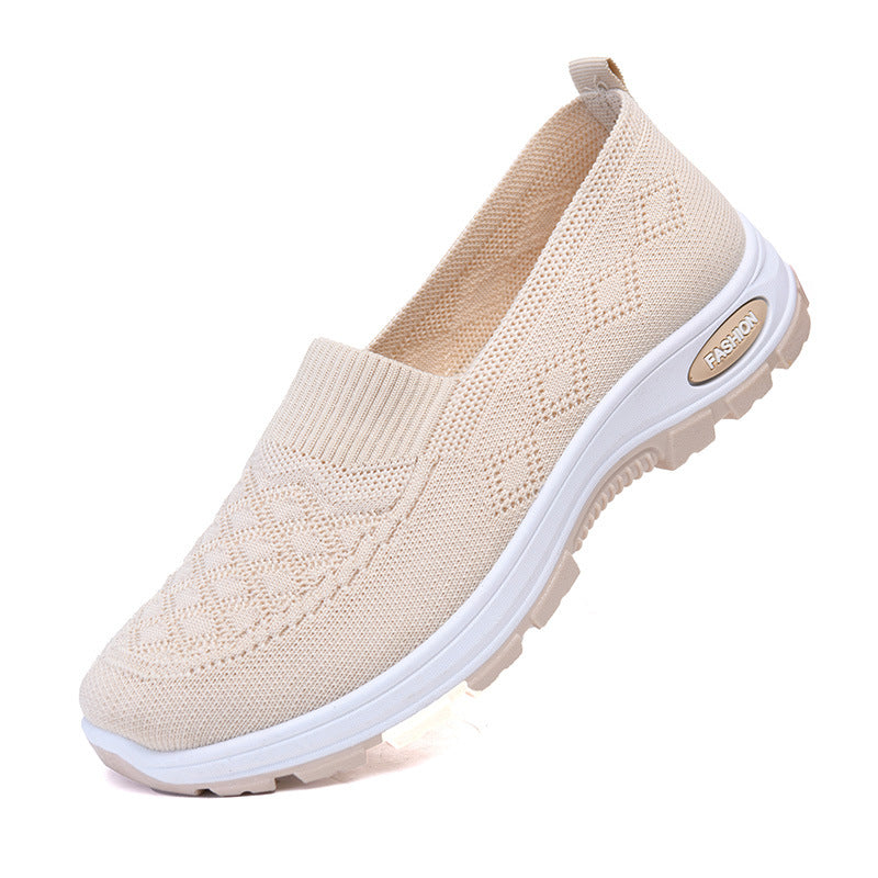 Non-slip Soft-soled Flyknit Walking Shoes Classic Style For Women Breathable