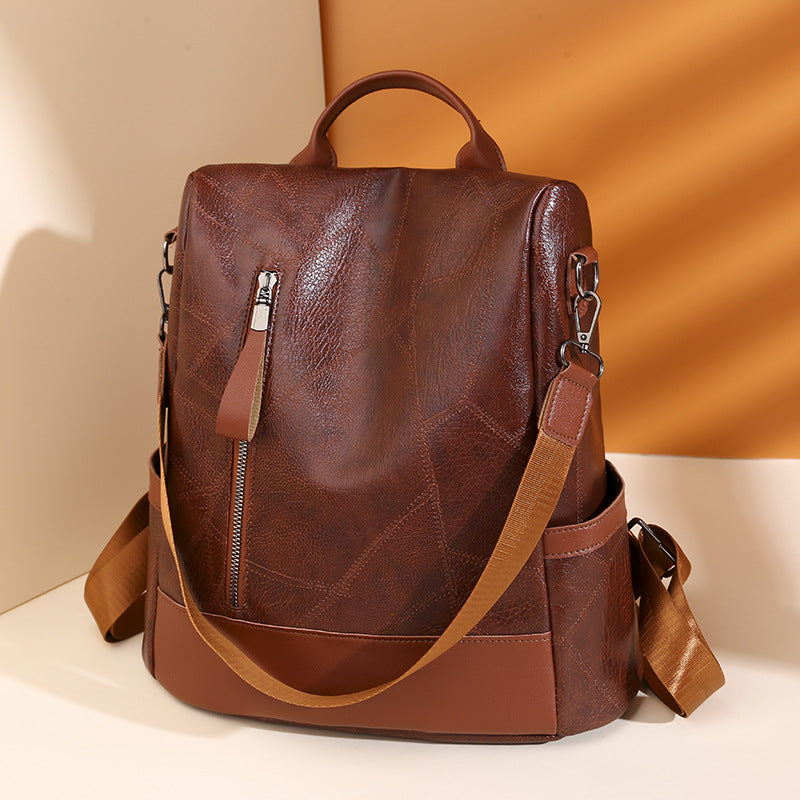 Women's Large-Capacity Casual Patchwork Backpack