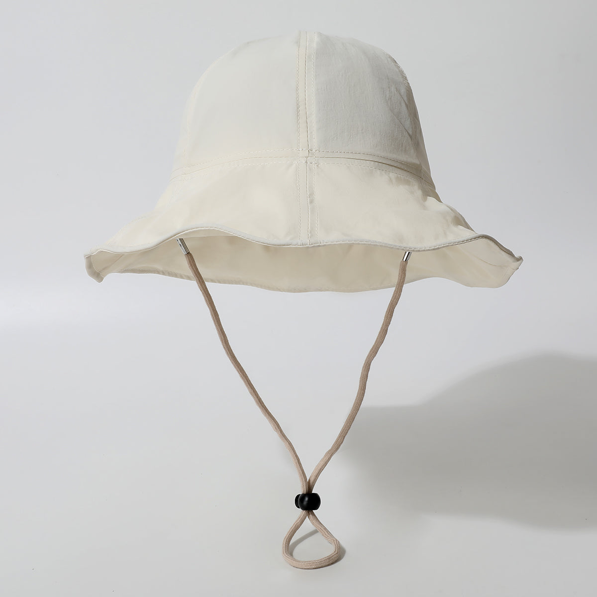 Women's Solid-color Adjustable Sun Hat With String And Ruffled Edge. Stylish And Casual. Perfect For Outdoor Outings, Vacations, Trips And Photo Shoots.