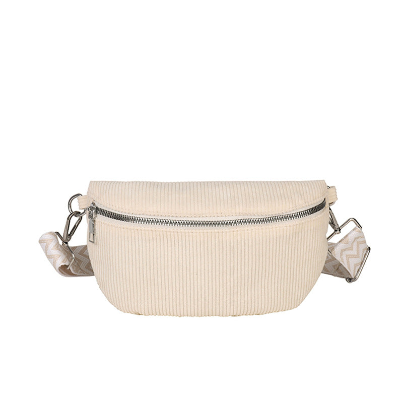 Womens Fashionable Large-Capacity Canvas Corduroy Crossbody Bag