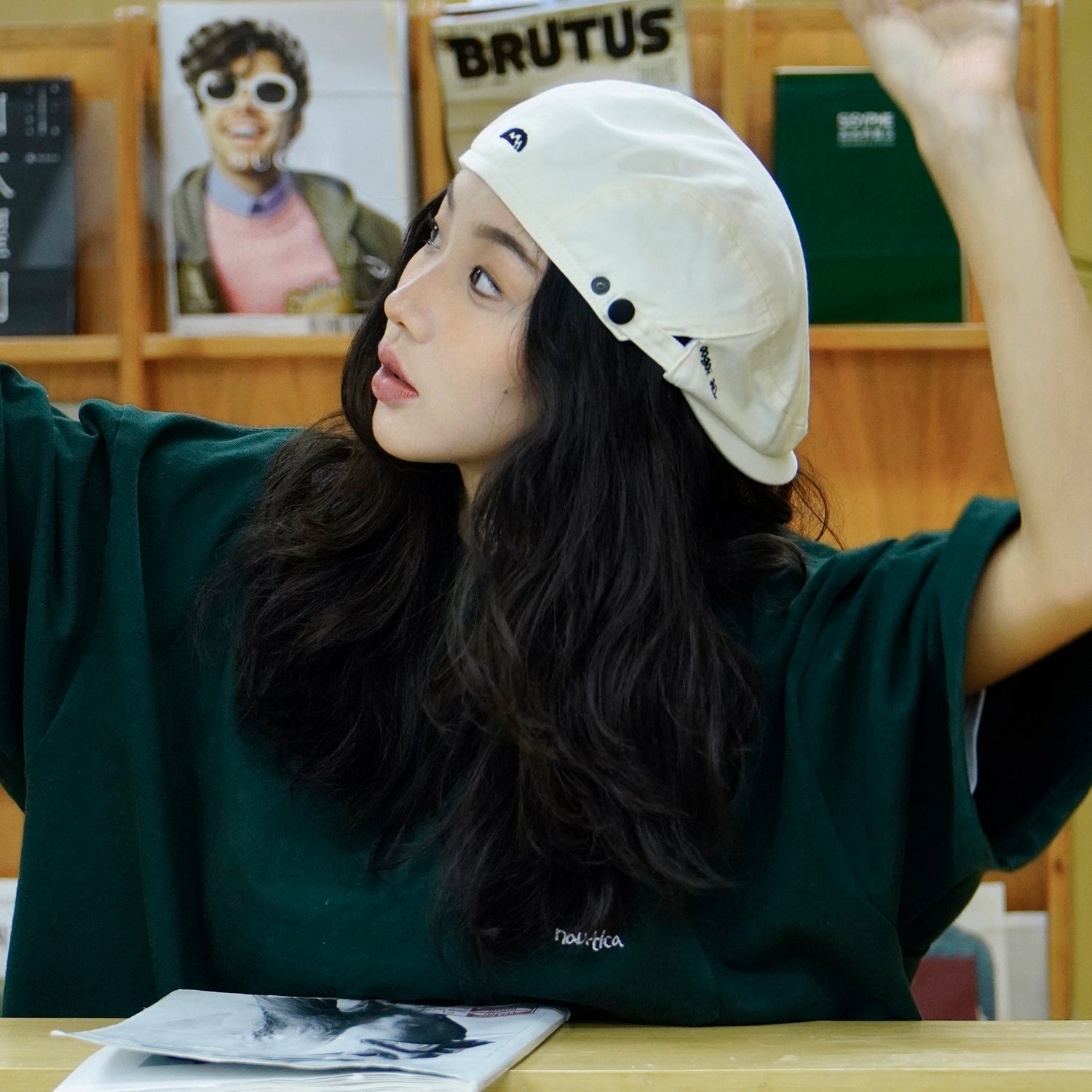Beret Worn Backward Versatile For Women All-match For Autumn And Winter