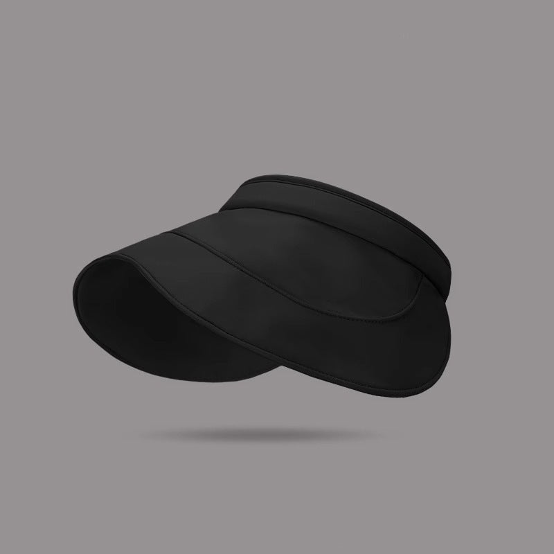 Simple Solid-color Open-top Sun Hat, With Perforated Ventilation And Wide Brim For Sun Protection, Suitable For Outdoor Activities And Daily Commuting.