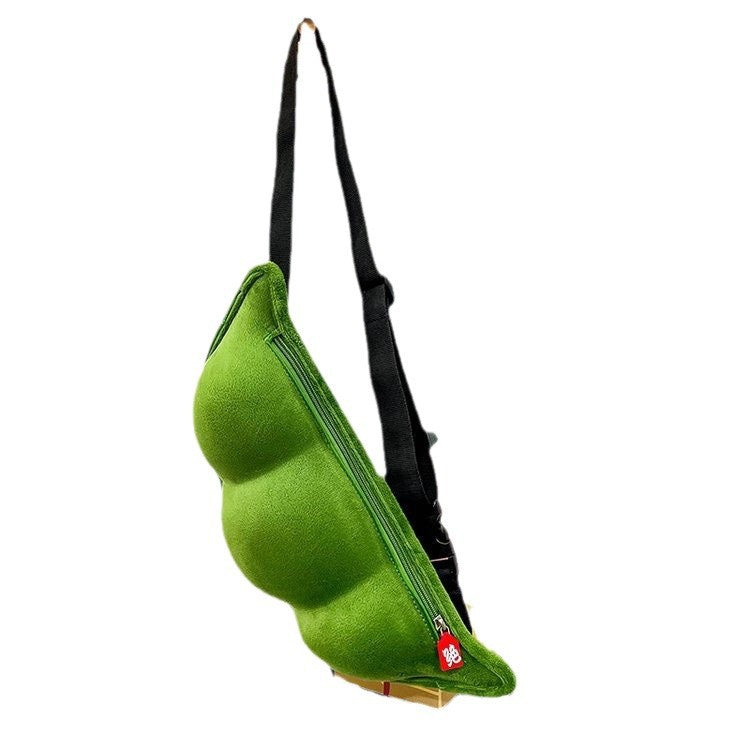 Women's Soft And Cute Plush Pea-Shaped Crossbody Bag