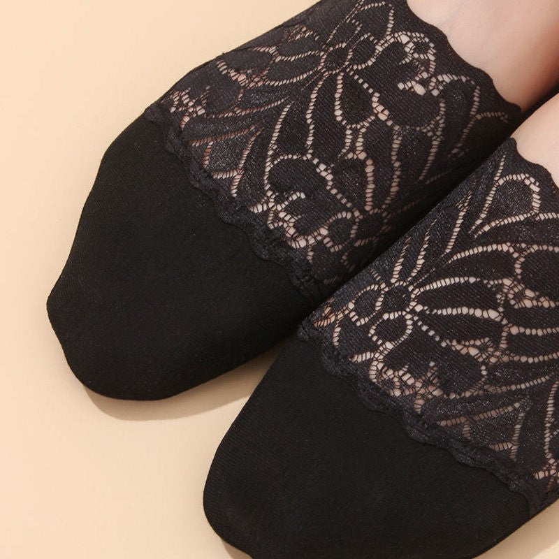 Deep Mouth Lace Lace Elastic Band Bead Boat Socks Fashionable And Versatile With Invisible Socks For Women