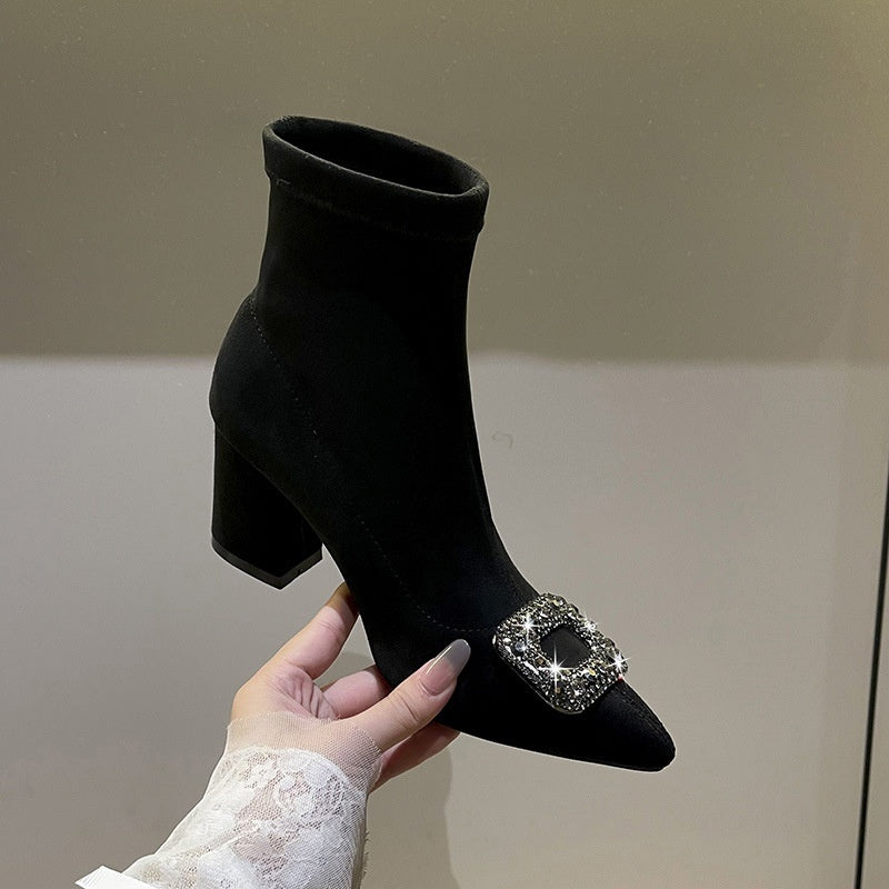 Womens Luxurious And Elegant Pointed-toe Ankle Boots