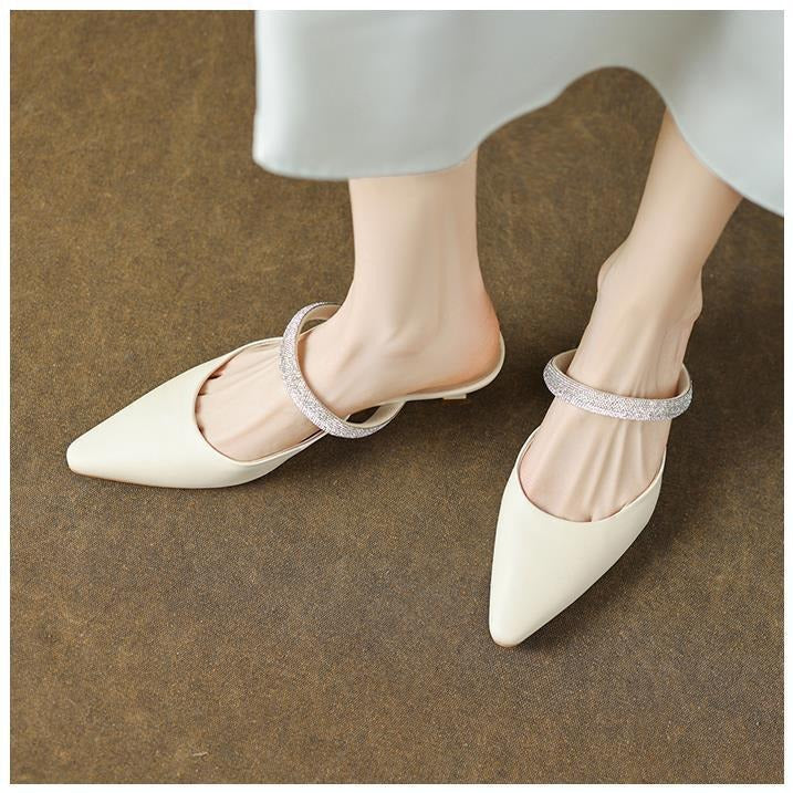 Stylish Stiletto Heels With Rhinestone Detailing And A Closed Toe