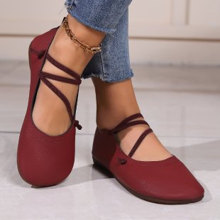 Little Leather Moms Flat Shoes Slip-on Loafers For Lazy Days