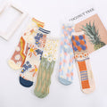 5 Pairs Of Women's Summer Ultra-thin Transparent Ice Silk Glass Silk Long Tube Lace Mid Tube Crystal Socks