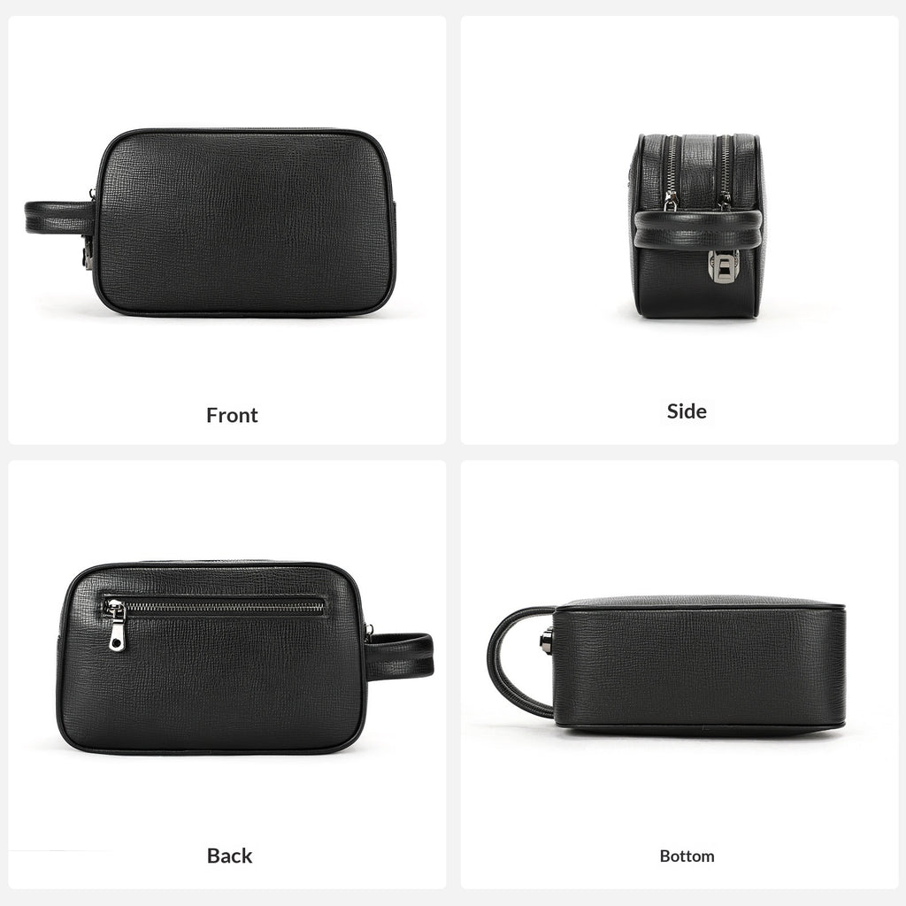 Men's Genuine Leather Business Clutch Bag Full-Grain Cowhide