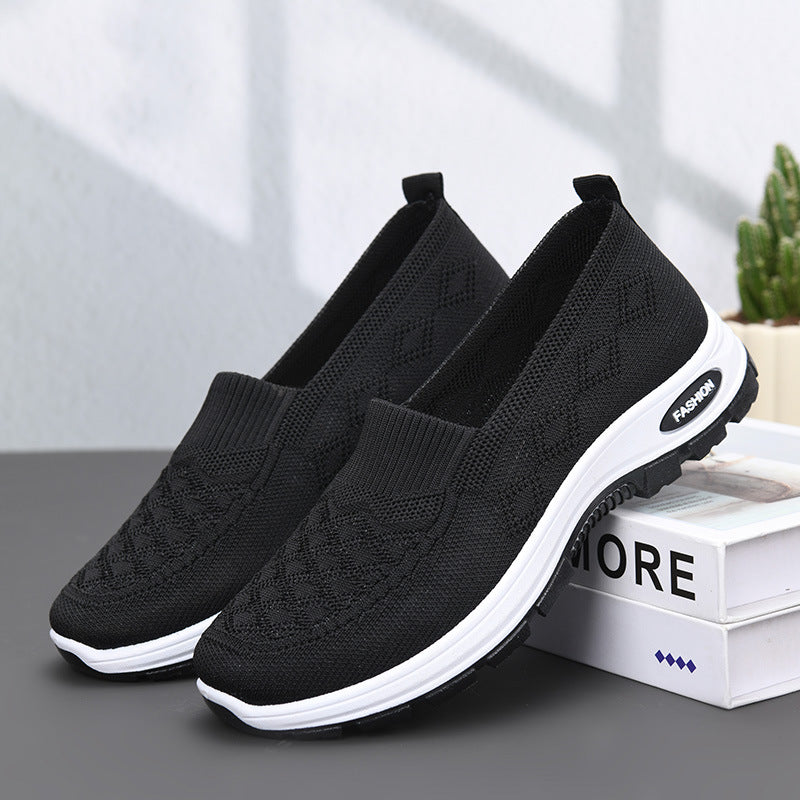 Non-slip Soft-soled Flyknit Walking Shoes Classic Style For Women Breathable