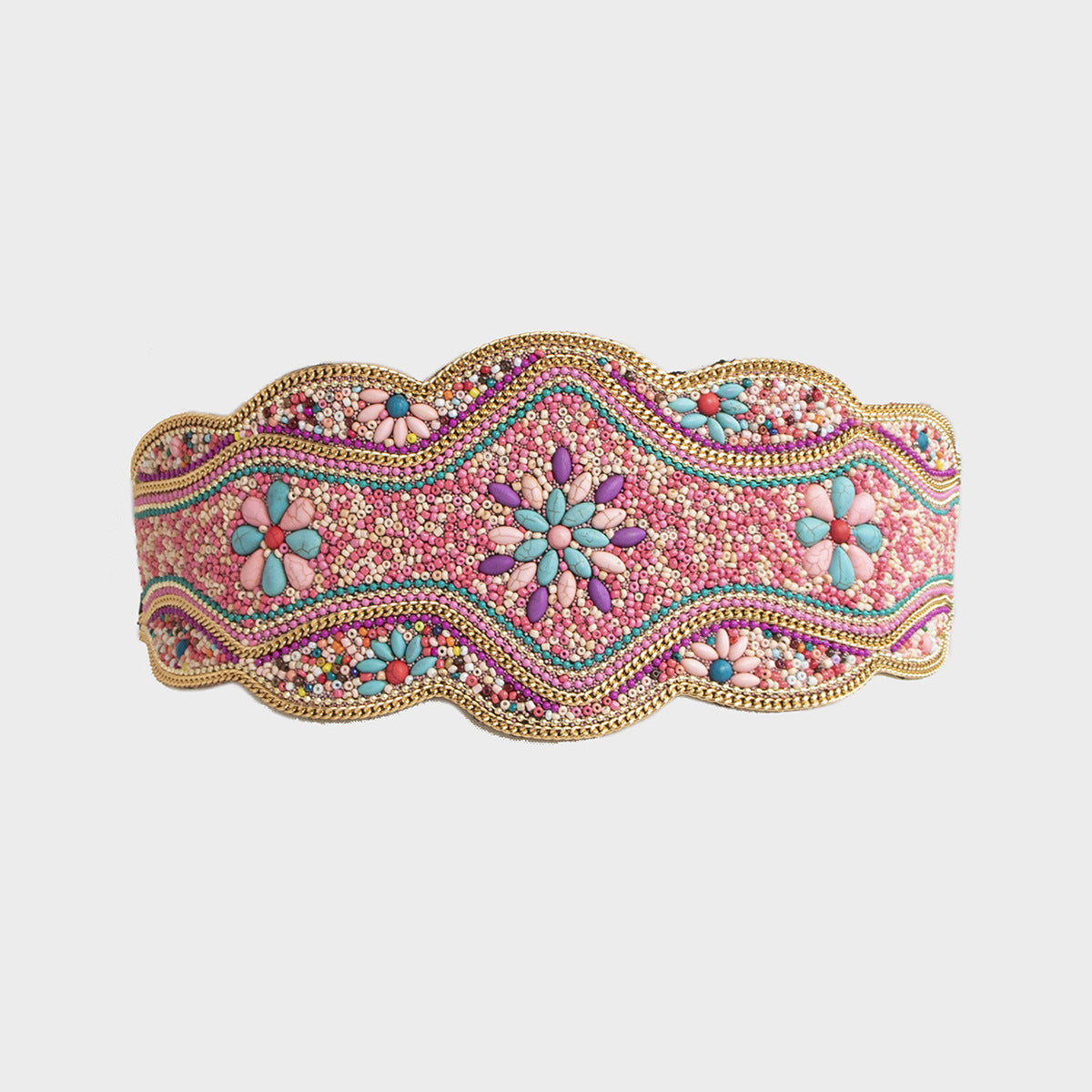 Ethnic Beads Hemp Rope Shell Popular Wide Waist Seal