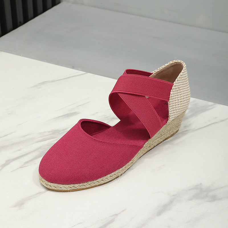 Comfortable Height-increasing Wedge Shoes With A Breathable Closed-toe Design