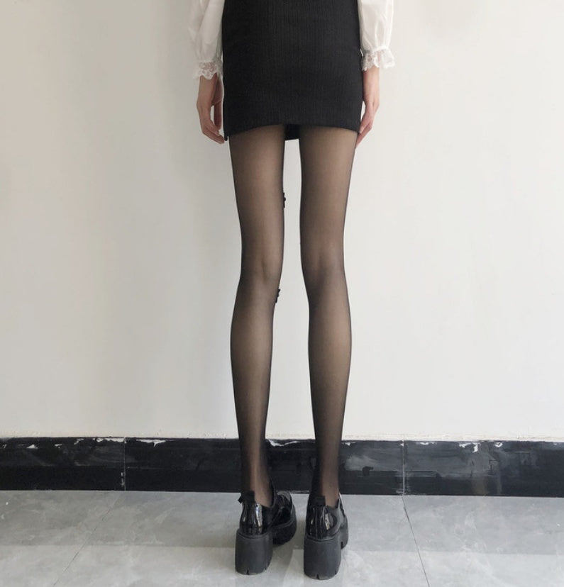 Pearl Flower Silk Stockings For Women In Summer, Thin Cut, Anti Hook Silk Jumpsuit, Sexy Black Silk Socks
