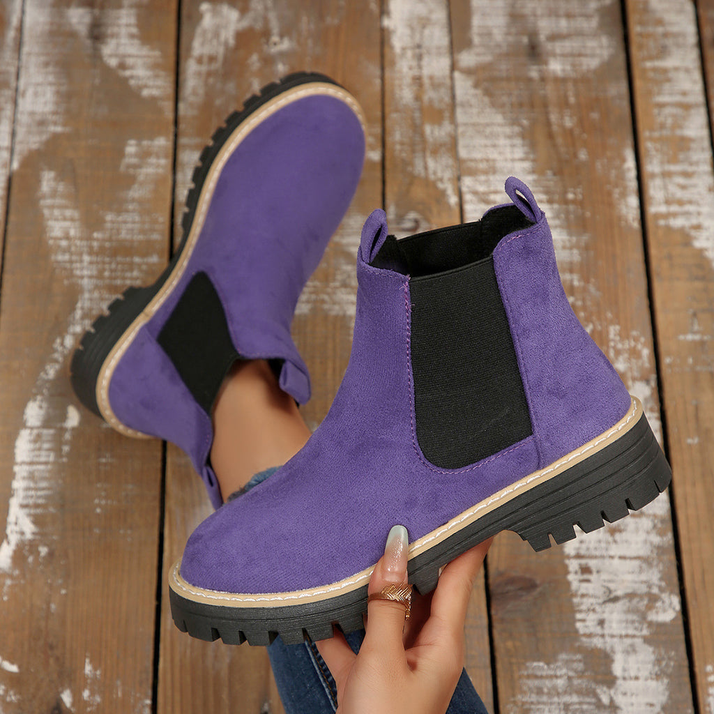 Women's Round-Toe Fashionable Casual All-Match Boots