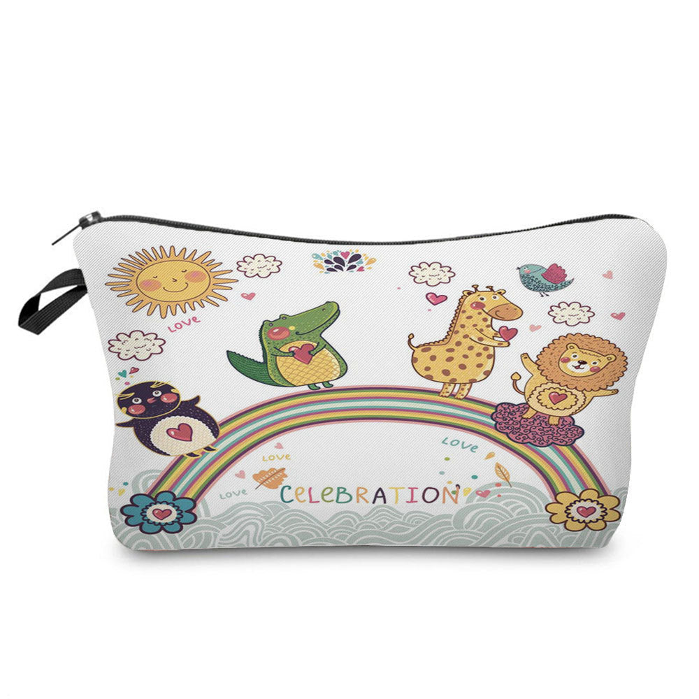 Cartoon Dinosaur Print Makeup Bag