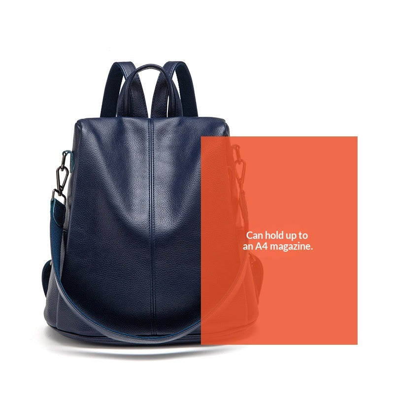 Versatile Large-Capacity Anti-Theft Bag Soft Leather Backpack