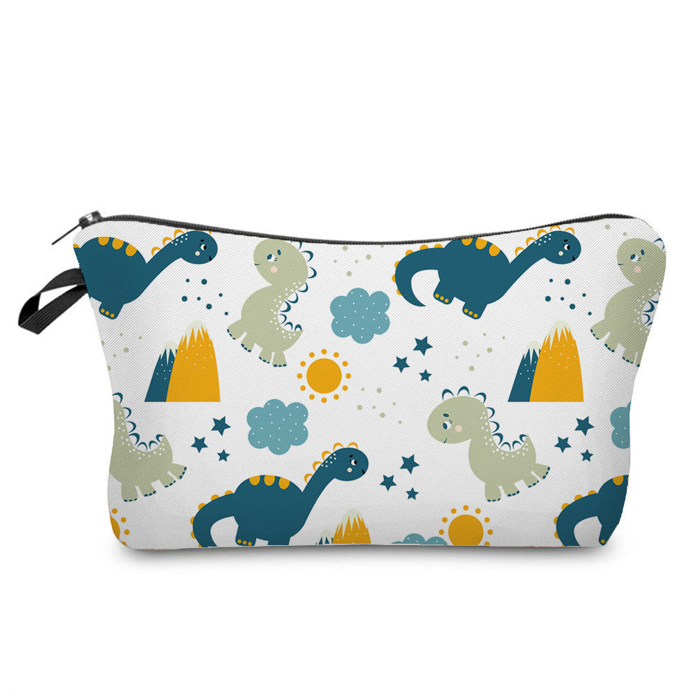Cartoon Dinosaur Print Makeup Bag