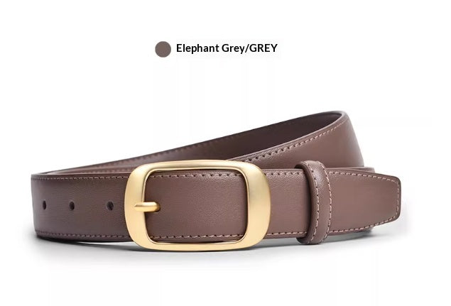 Genuine Leather All-Match Belt With Pin Buckle Fashionable Decorative Jeans Belt Made Of Cowhide