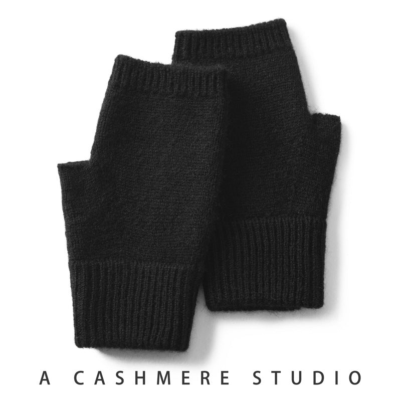 Pure Cashmere Half Finger Gloves For Women Autumn Winter Assorted Colors
