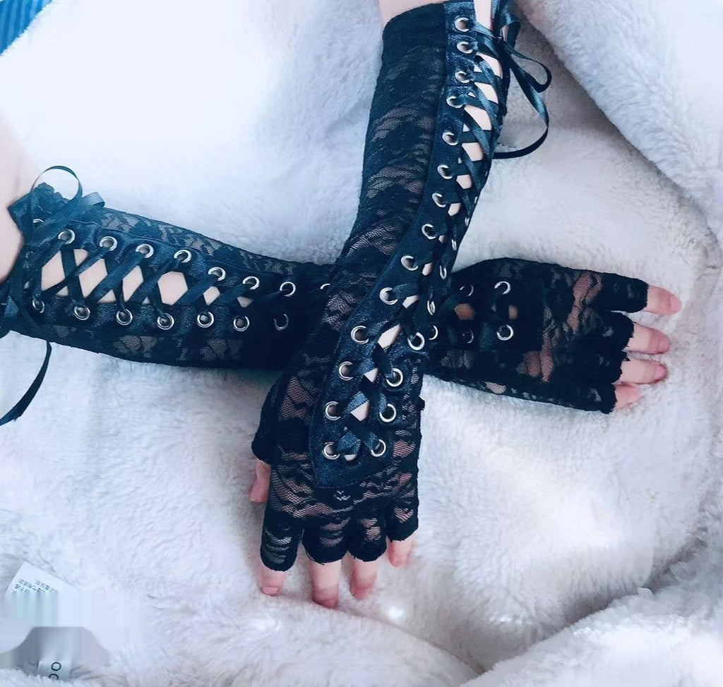 Beautiful Personality Lace Strap Gloves