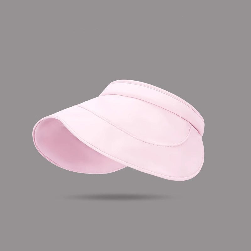 Simple Solid-color Open-top Sun Hat, With Perforated Ventilation And Wide Brim For Sun Protection, Suitable For Outdoor Activities And Daily Commuting.