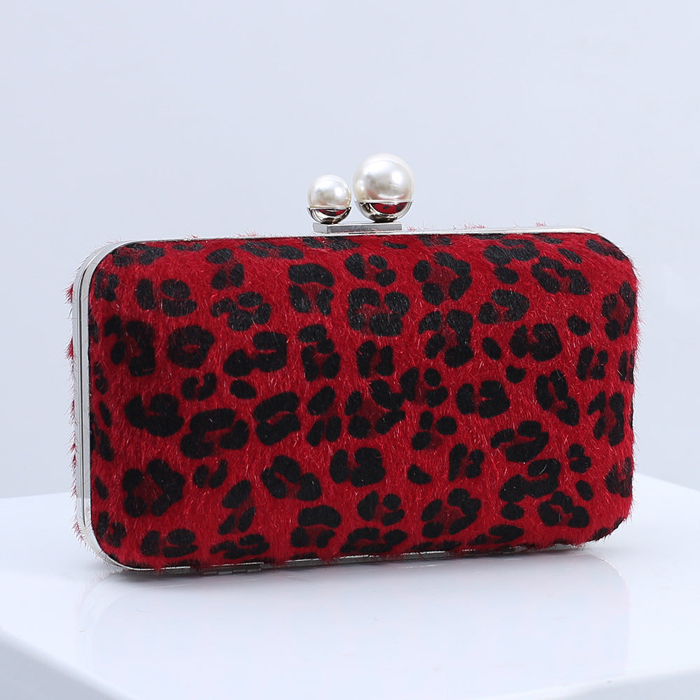 Classic Cross-Border EuropeanAmerican Leopard-Print Fashionable Shoulder Clutch Bag