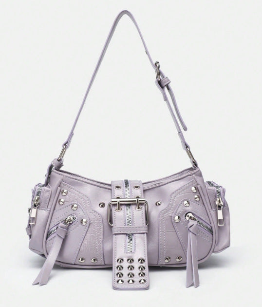 Motorcycle Punk Rivet Retro Womens Crossbody Bag