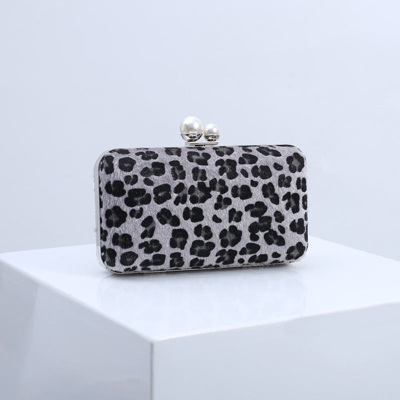 Classic Cross-Border EuropeanAmerican Leopard-Print Fashionable Shoulder Clutch Bag