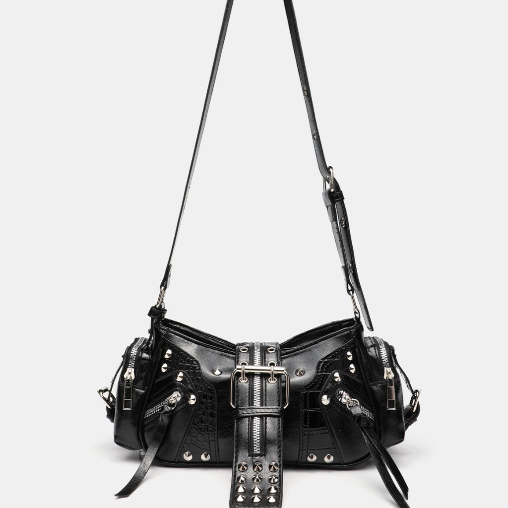 Motorcycle Punk Rivet Retro Womens Crossbody Bag