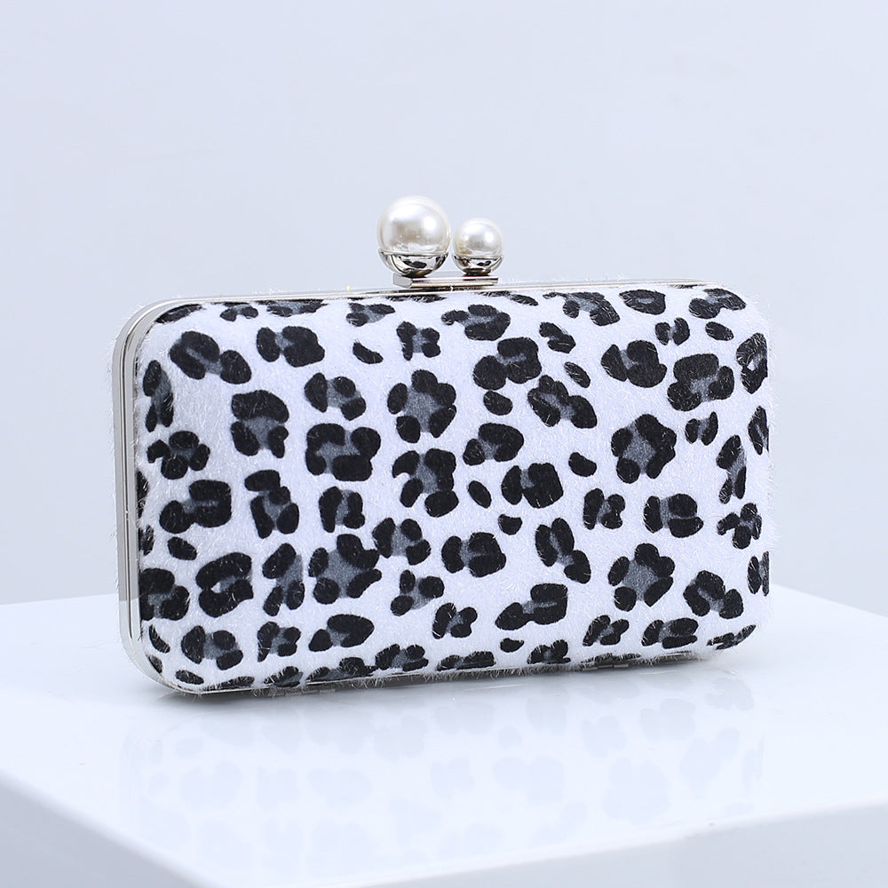 Classic Cross-Border EuropeanAmerican Leopard-Print Fashionable Shoulder Clutch Bag