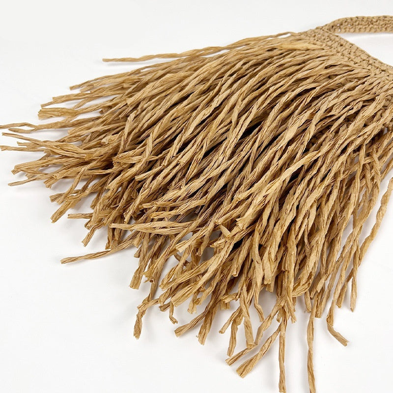Knitted Tassel Summer Fashion Woven Straw Bag