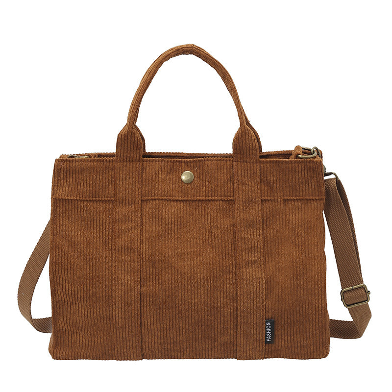 Women's Thick Corduroy Crossbody Cloth Bag