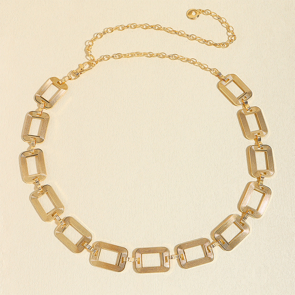 High-grade Metal Women's Hip Hop Style Decorative Waist Chain