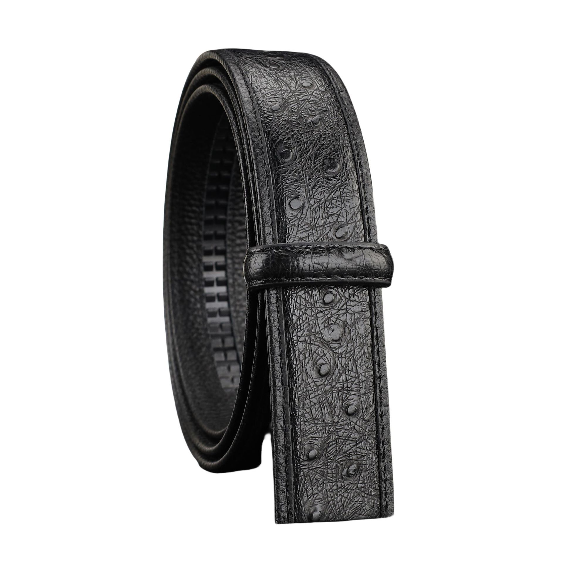 Automatic-buckle Ostrich-patterned Fashionable Casual All-match Genuine Leather Belt