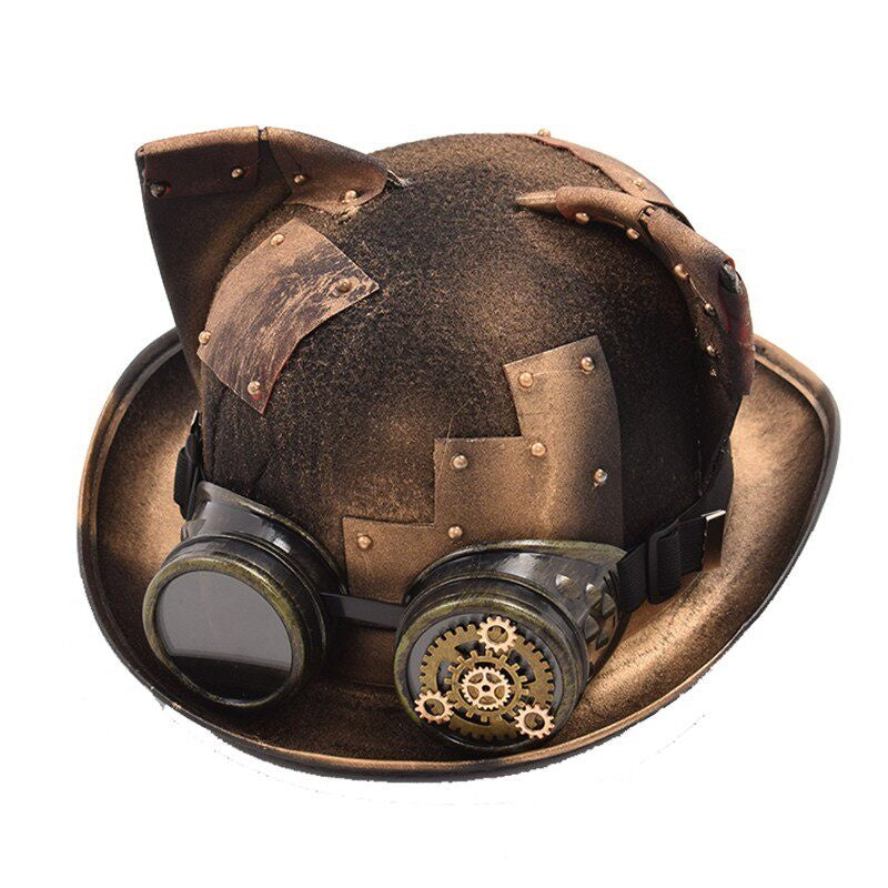 Steampunk Streetwear Vintage Gear Oversized Round Top Fedora